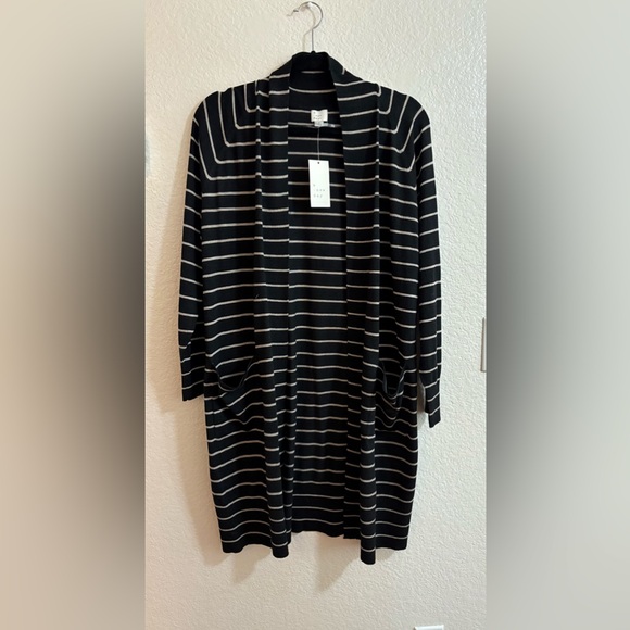 Duster Cardigan Black/Taupe -A New Day - Picture 2 of 5